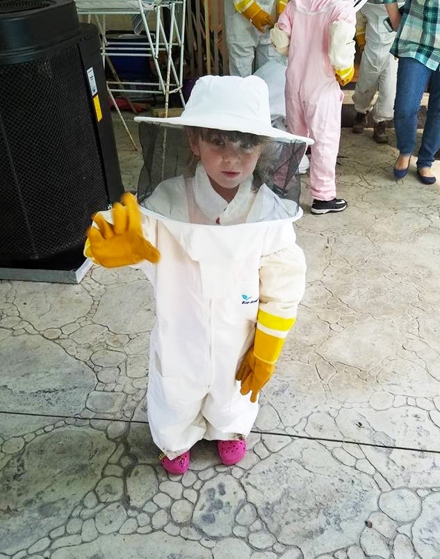 little girl bee keeper